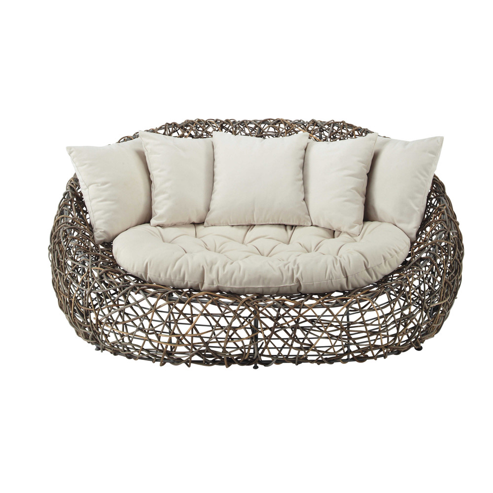 2 seater Kubu rattan garden sofa Bangkok Maisons du Monde