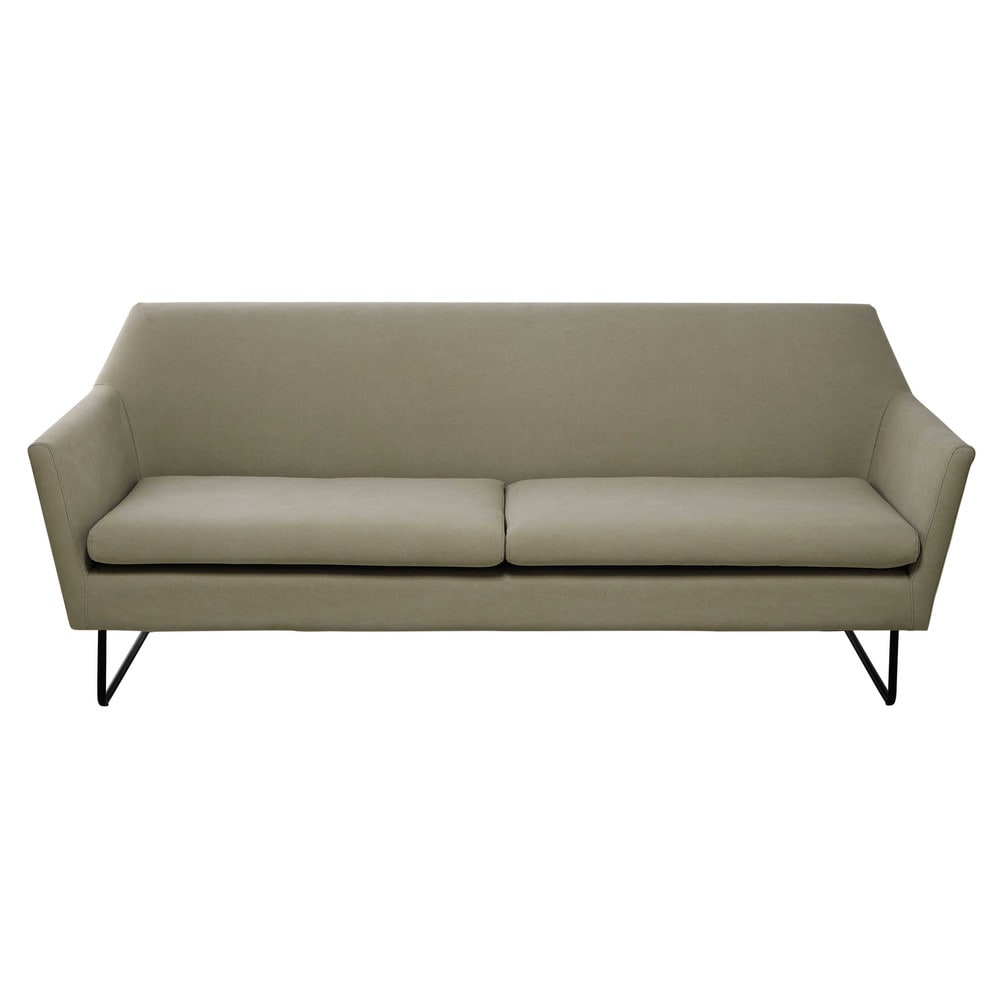 3/4 seater cotton sofa in putty colour Neptune Maisons du Monde