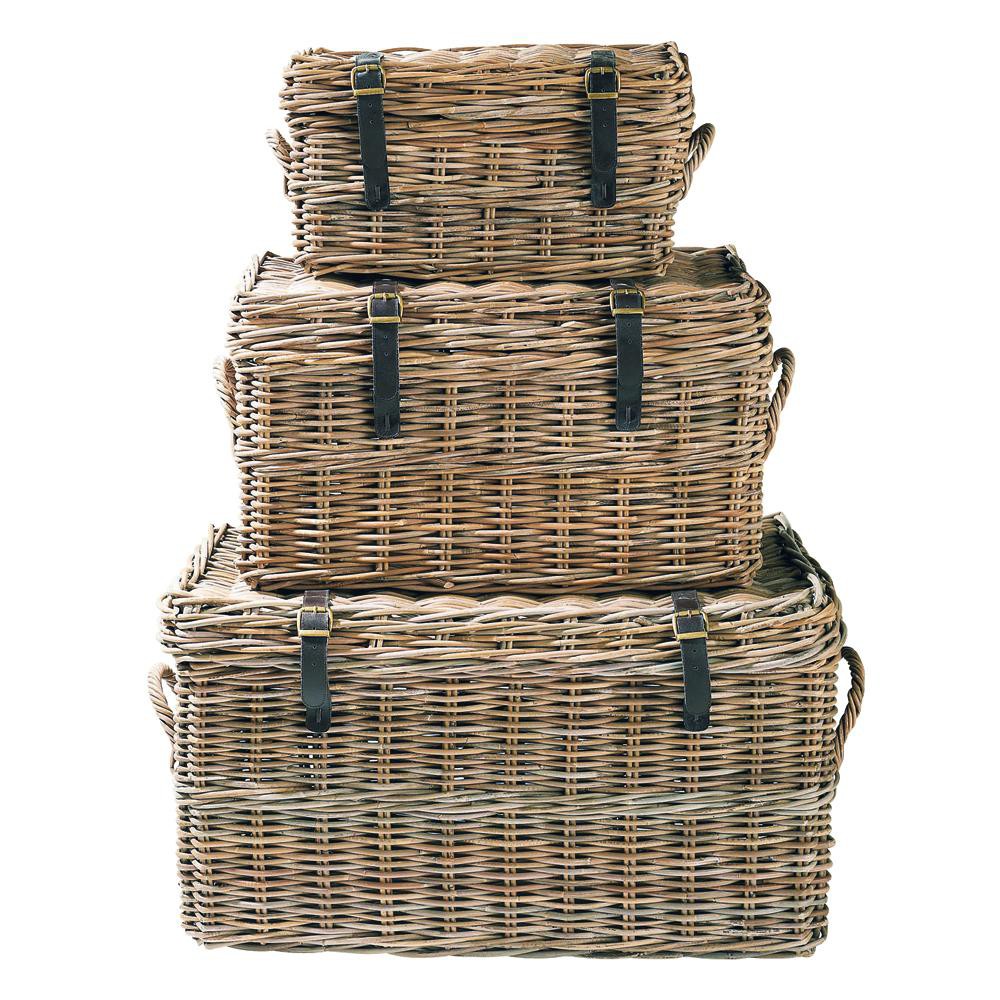 3 Korbkoffer aus Kubu-Rattan, B 50 cm bis B 80 cm Key West Key West