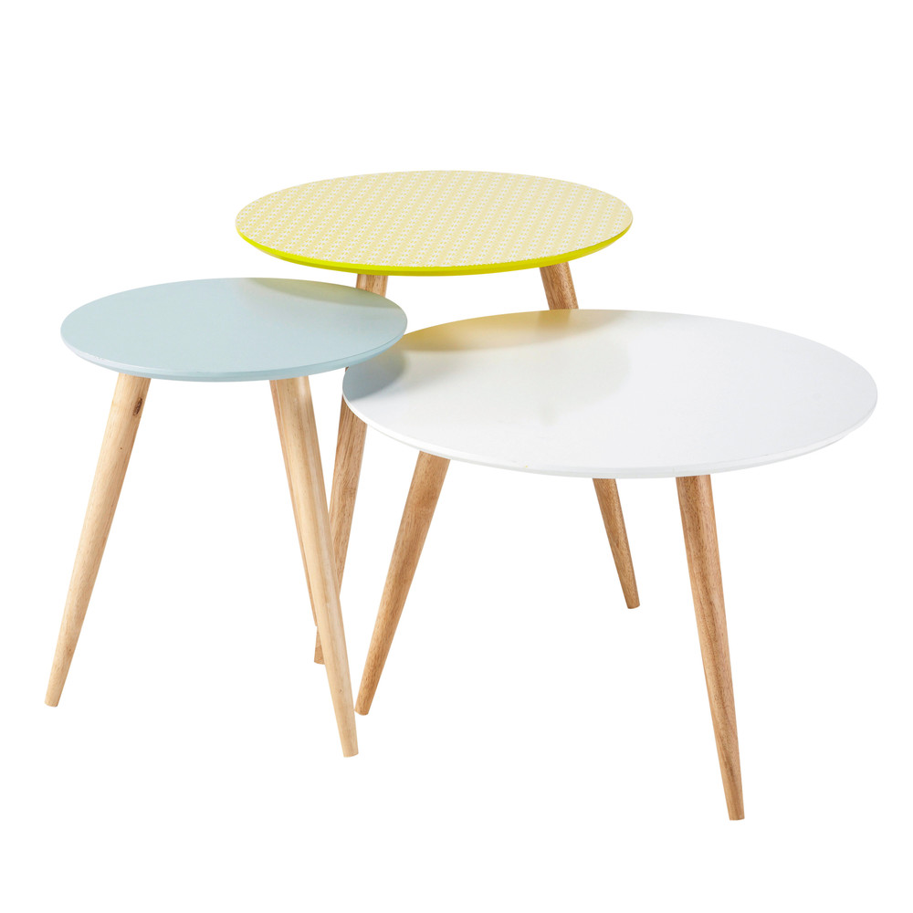 3 tables basses gigognes vintage multicolores L 40 cm à L 60 cm Fjord Maiso -> Mode De Table De Basse 3 tables basses gigognes vintage multicolores L 40 cm à L 60 cm Fjord Maiso -> Mode De Table De Basse