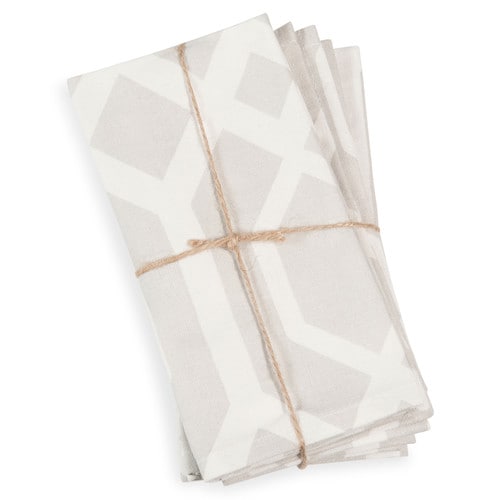 4 grey cotton serviettes 40 x 40 cm VERA