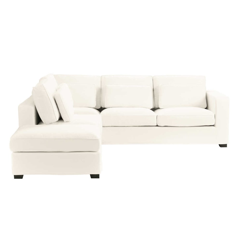 5 seater cotton corner sofa in ivory Milano Maisons du Monde