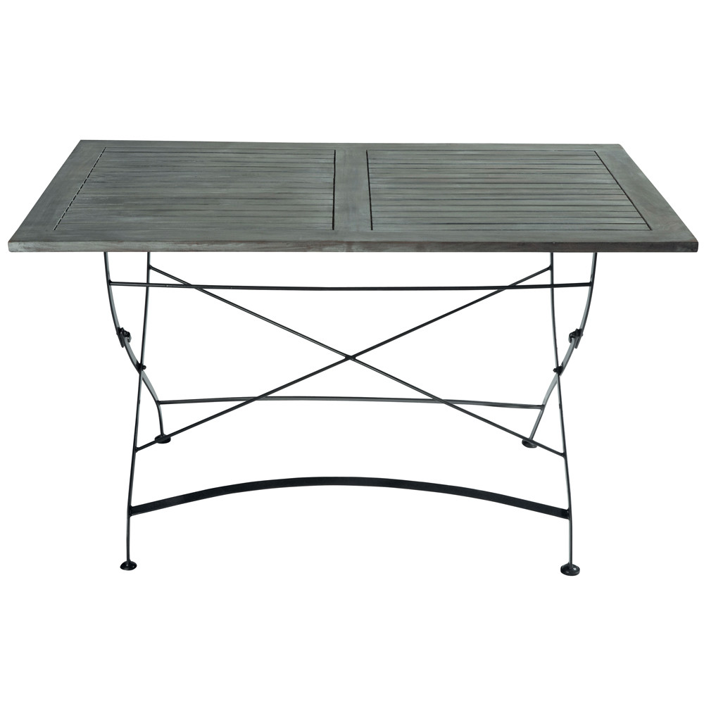 Acacia and metal garden table W 125cm Garden Party Maisons du Monde