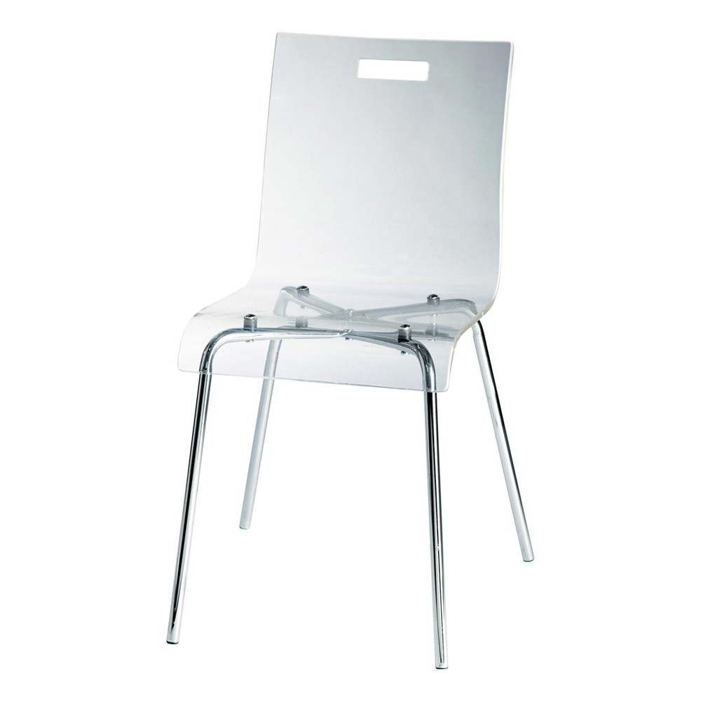 Acrylic plastic and steel chair Glass Maisons du Monde