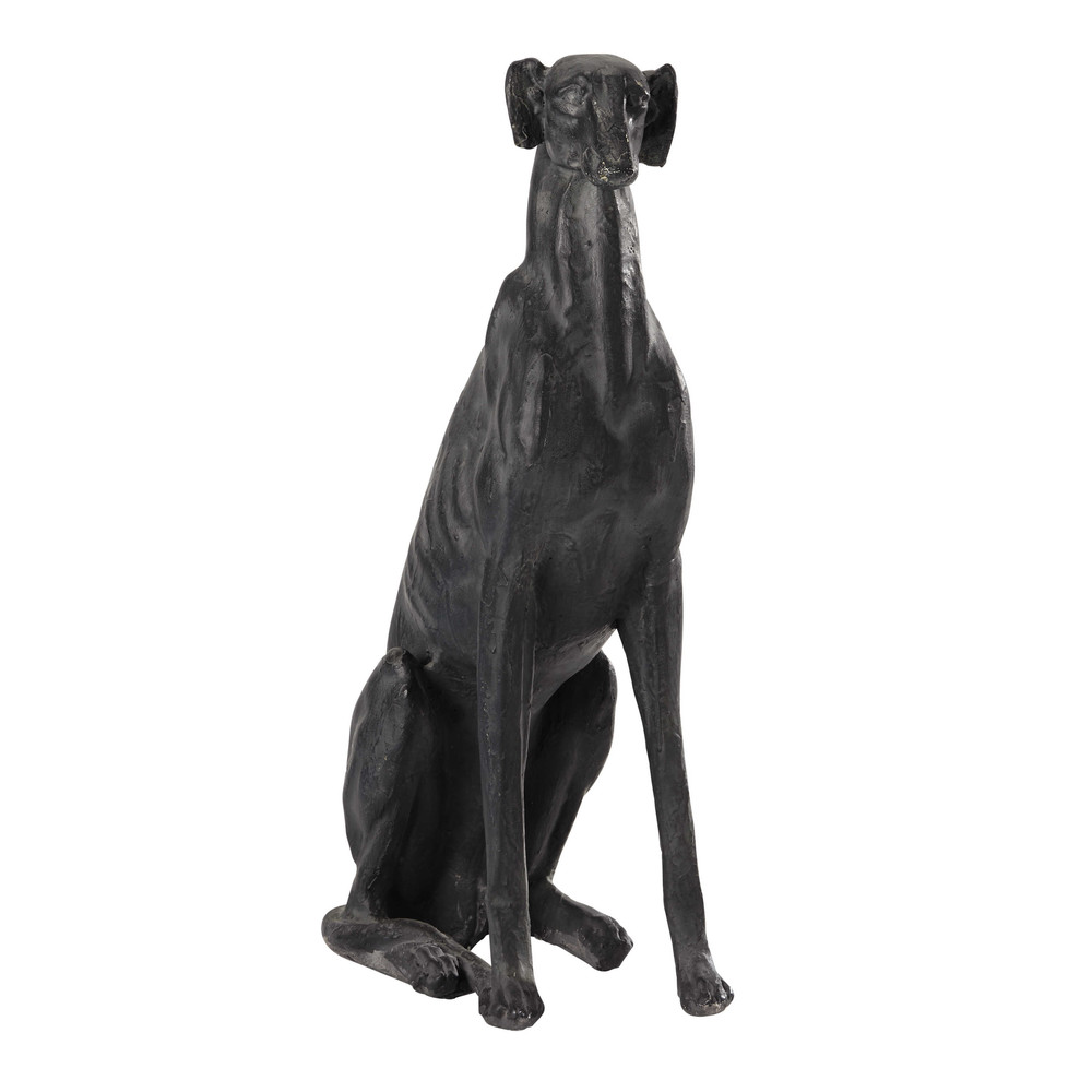 ALEXANDRE resin dog statue in black H 77cm Maisons du Monde