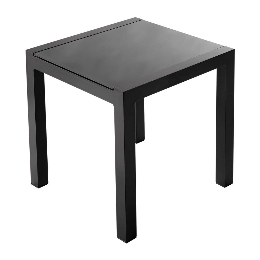 45 cm side table aluminium and tempered glass garden side table in grey w 45 cm side table aluminium and tempered glass garden side table in grey w