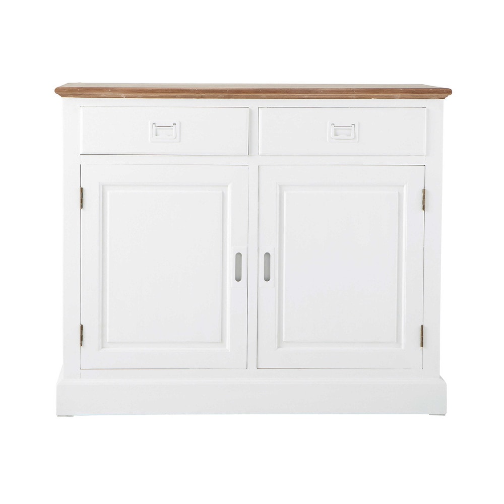 Aparador blanco de madera de paulonia An 100 cm Leandre Aparador Ferro E Madeira ~ Aparador blanco de madera de paulonia An 100 cm Leandre