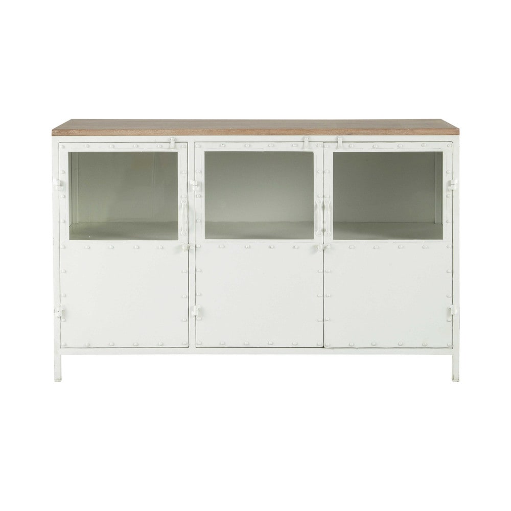 Aparador de metal blanco An 130 cm Copernic Maisons du Aparador Buffet Madeira ~ Aparador de metal blanco An 130 cm Copernic Maisons du