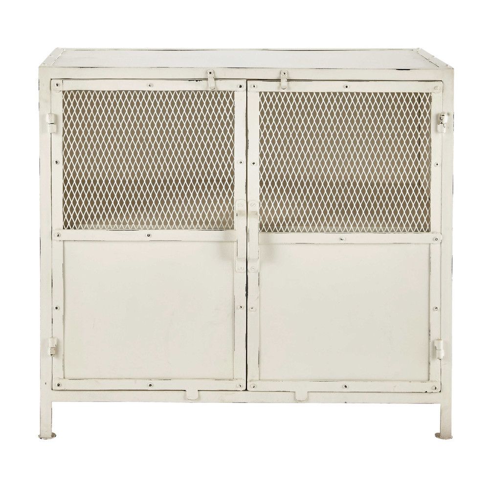 Aparador de metal blanco An 87 cm Edison Maisons du Monde Aparador Buffet Madeira ~ Aparador de metal blanco An 87 cm Edison Maisons du Monde