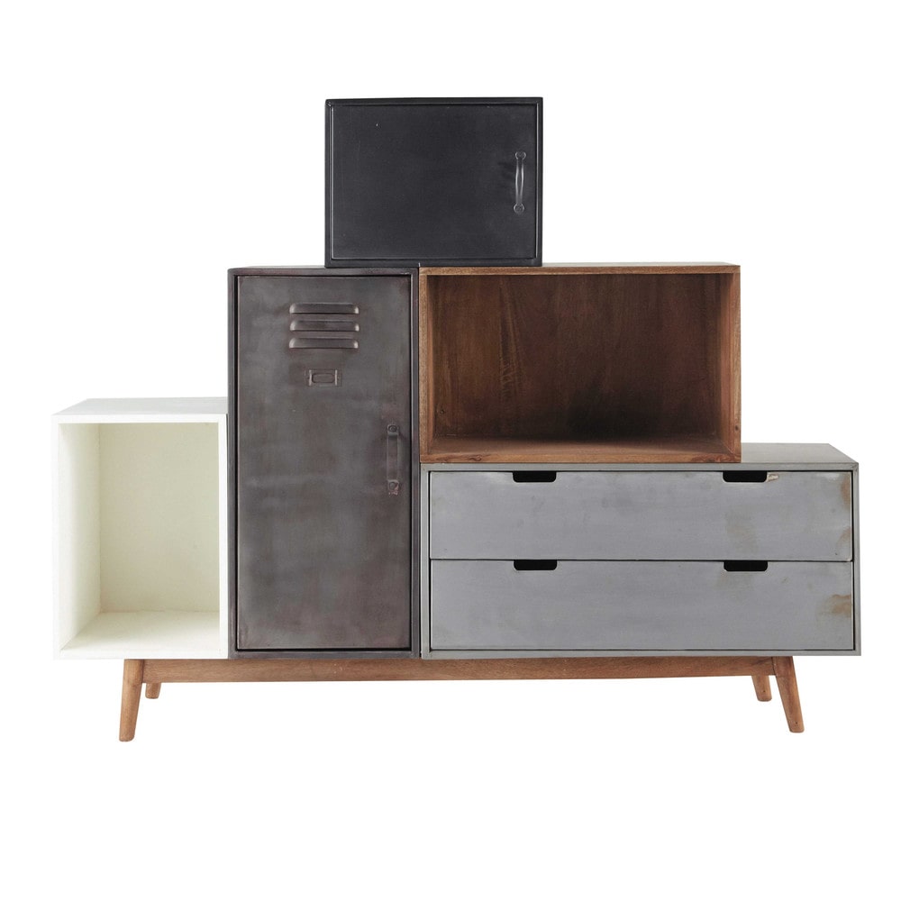 Aparador desestructurado de mango macizo An 148 cm Lenox Maisons du Monde Armario Cozinha Planejado Valor ~ Aparador desestructurado de mango macizo An 148 cm Lenox Maisons du Monde