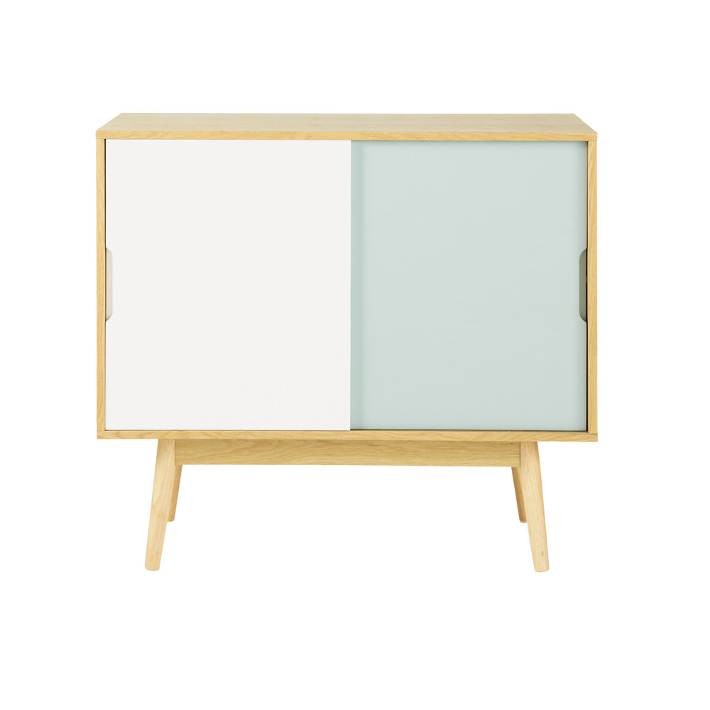 Aparador vintage de madera blanco y azul An 90 cm Fjord Maisons du Monde Armario Farmacia Rustico ~ Aparador vintage de madera blanco y azul An 90 cm Fjord Maisons du Monde