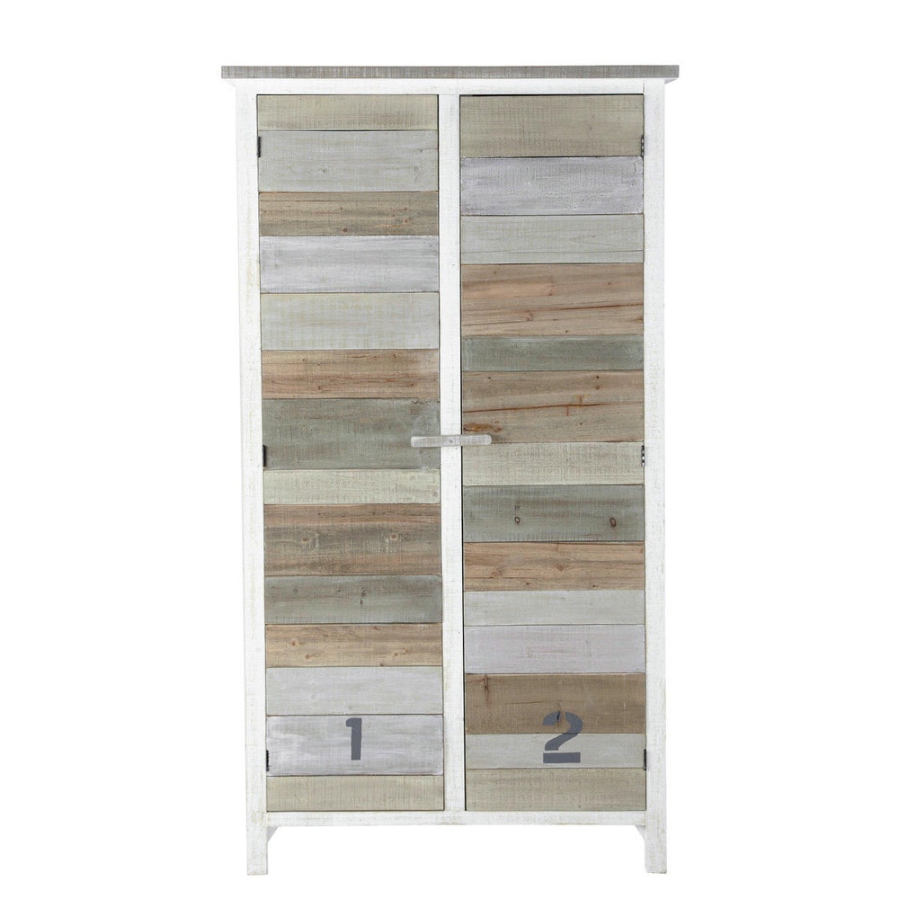 Armario de madera blanca An. 110 cm Noirmoutier | Maisons du Monde