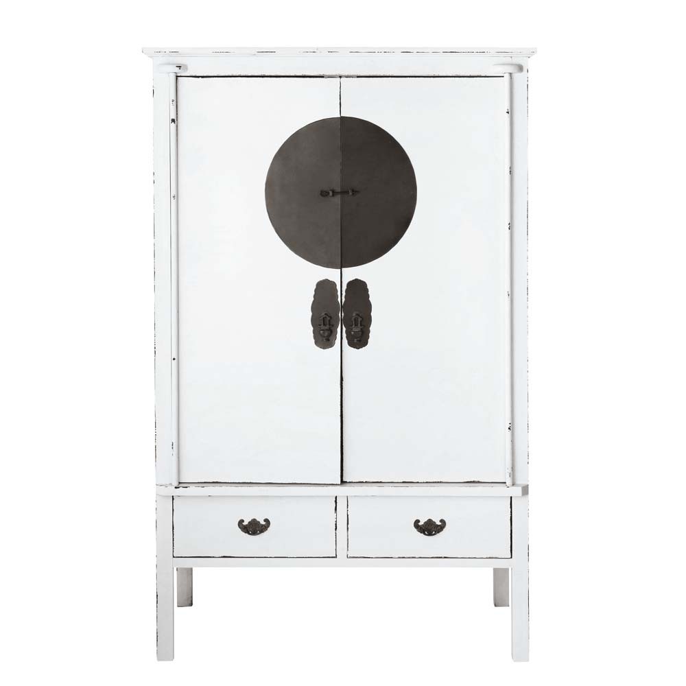 Armoire en bois blanc L 117 cm Shanghaï Maisons du Monde