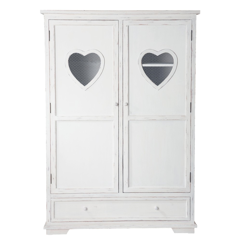 Armoire en bois blanc L 130 cm Valentine Maisons du Monde