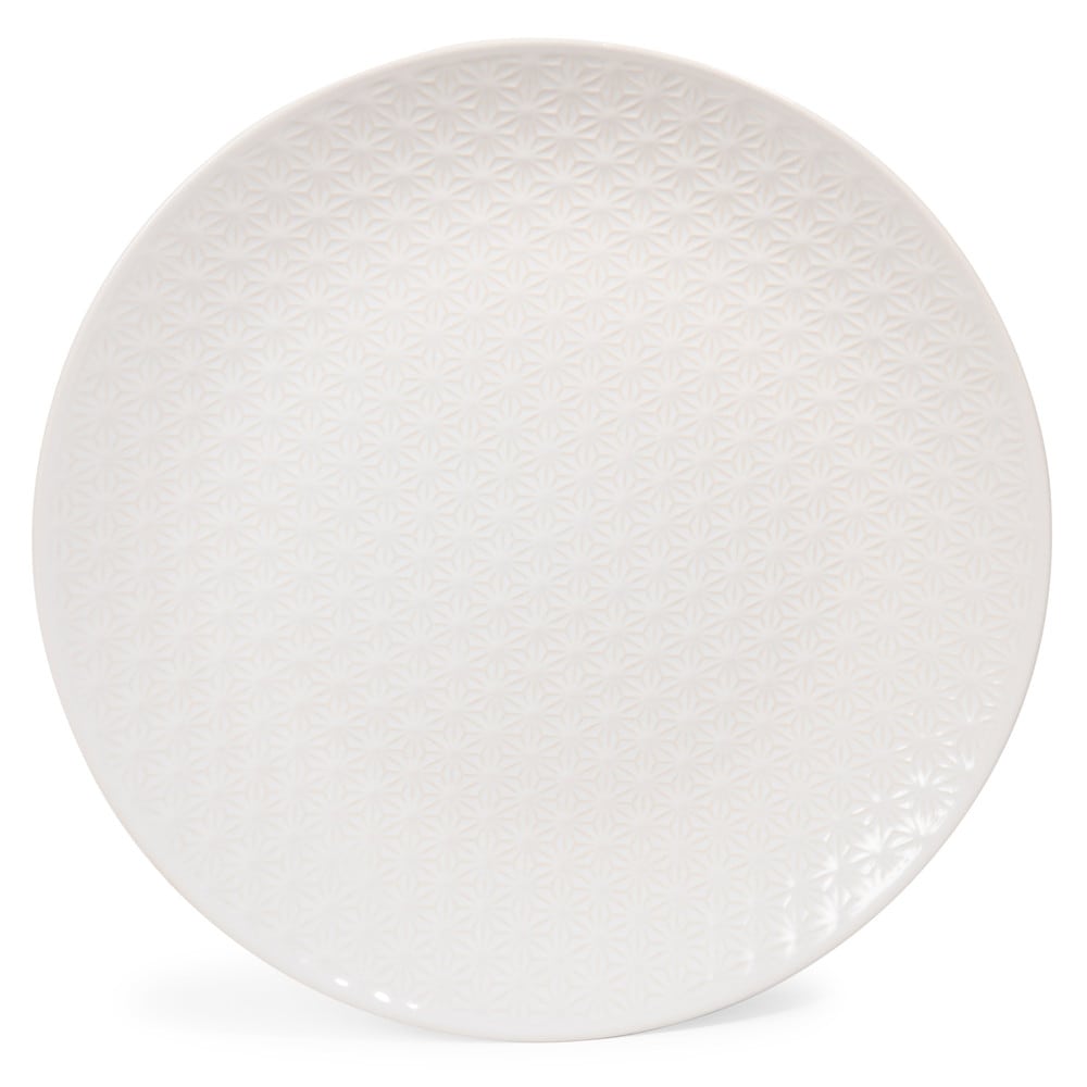 Assiette plate blanche motif fleurs 27 cm Maritsa La Table d'Arc