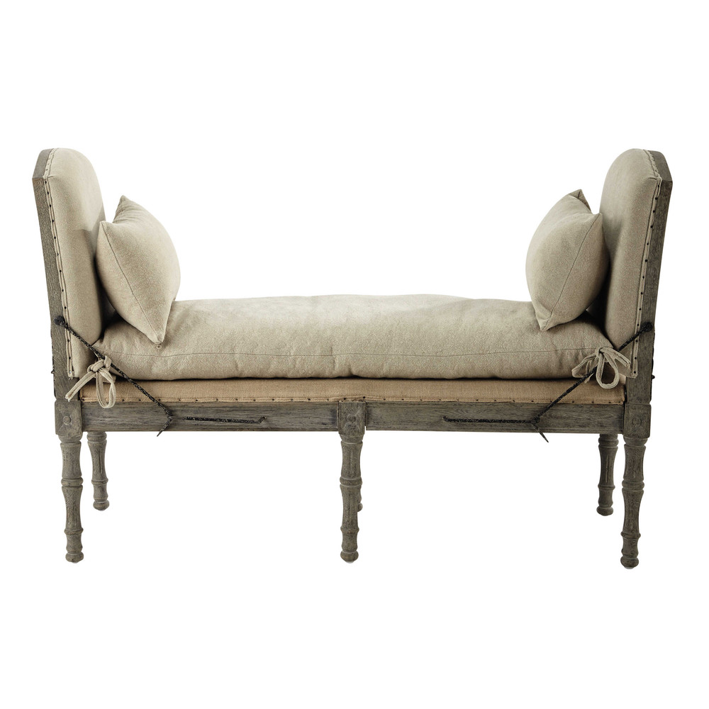 Banquette 2 places en lin naturel Amboise | Maisons du Monde