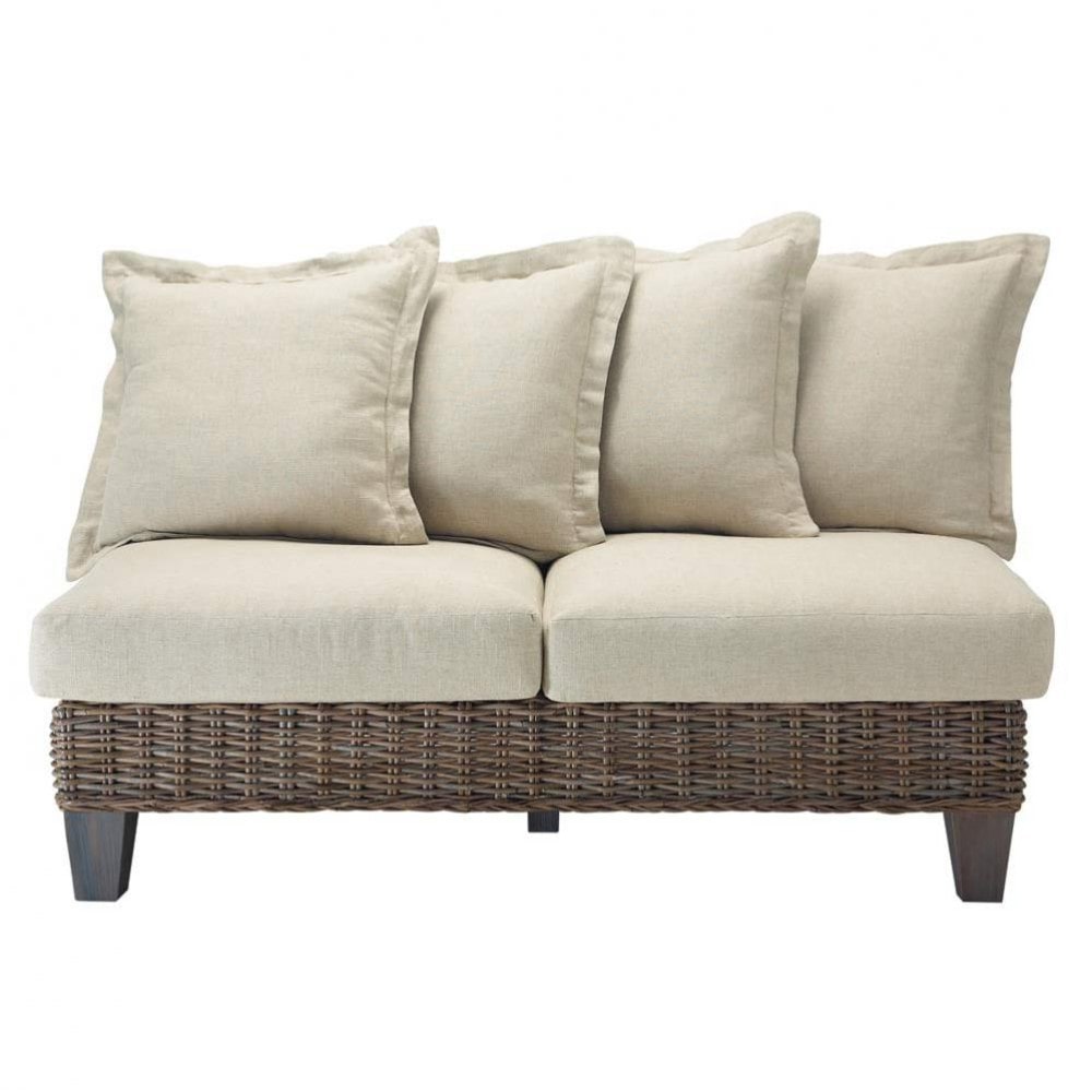 Banquette de jardin 2 places en rotin kubu clair cap ferret ...