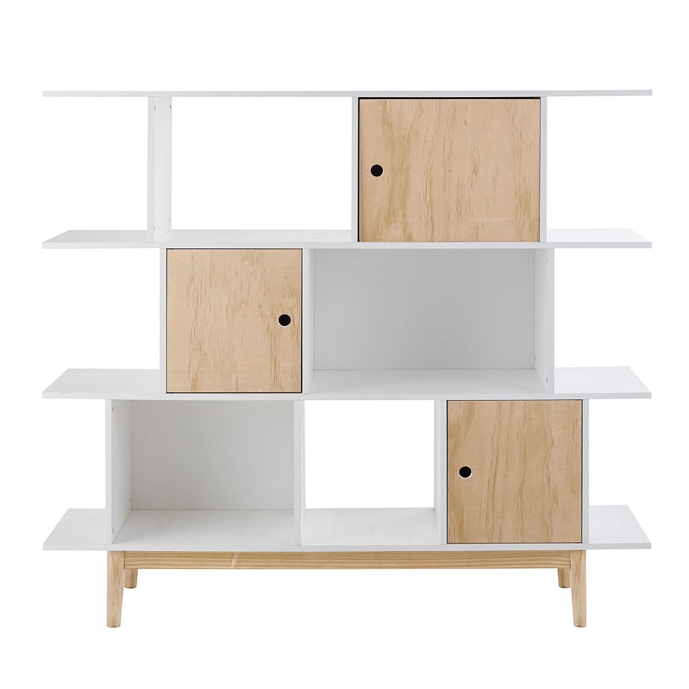 Biblioth?que Bois Blanc : White Wood Bookshelf Biblioth?que Bois Blanc : White Wood Bookshelf
