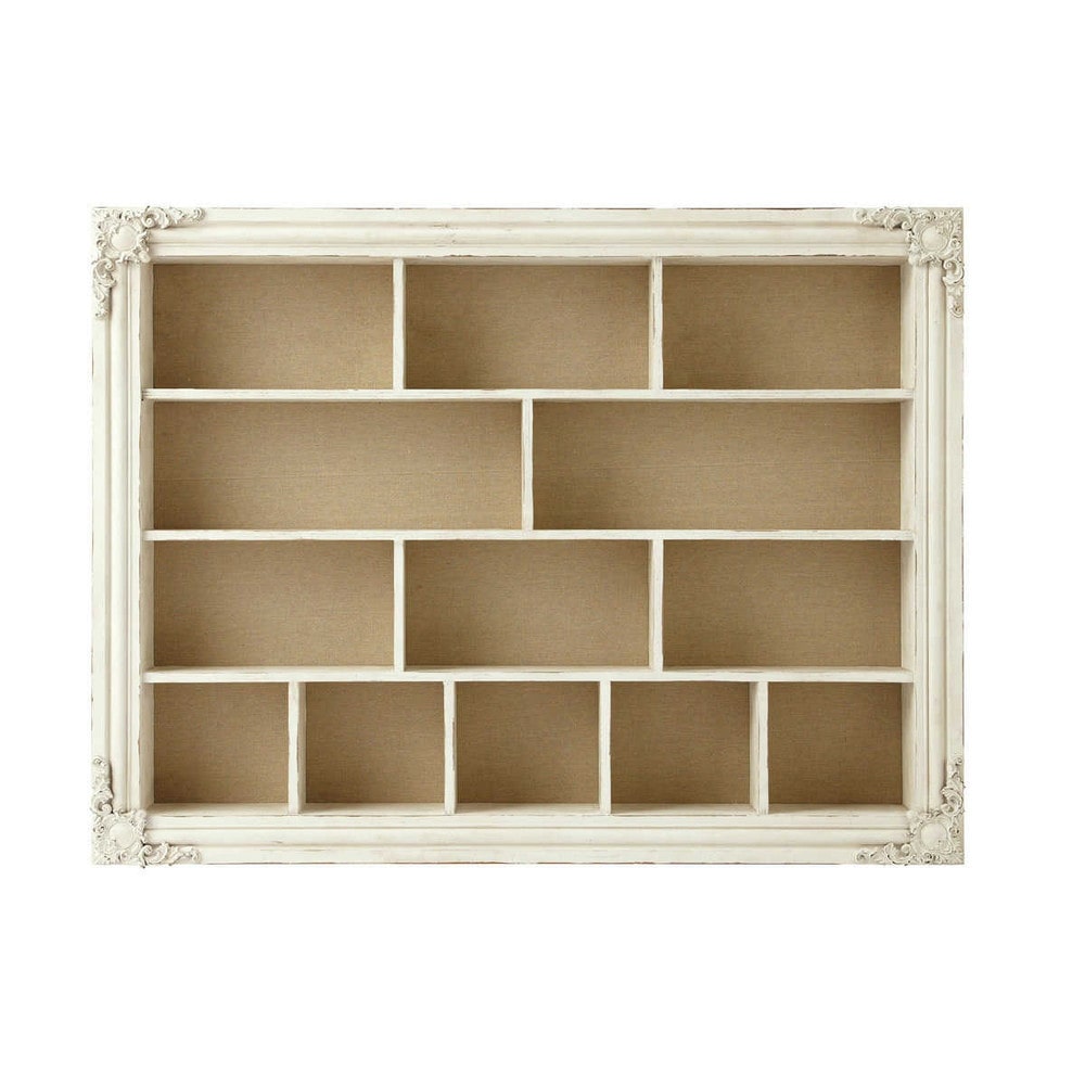 BLANDINE distressed wood shelf unit in white W 102cm Maisons du Monde