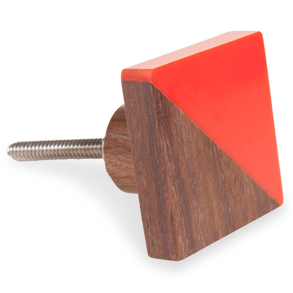 Bouton de porte en bois orange VINTAGE | Maisons du Monde