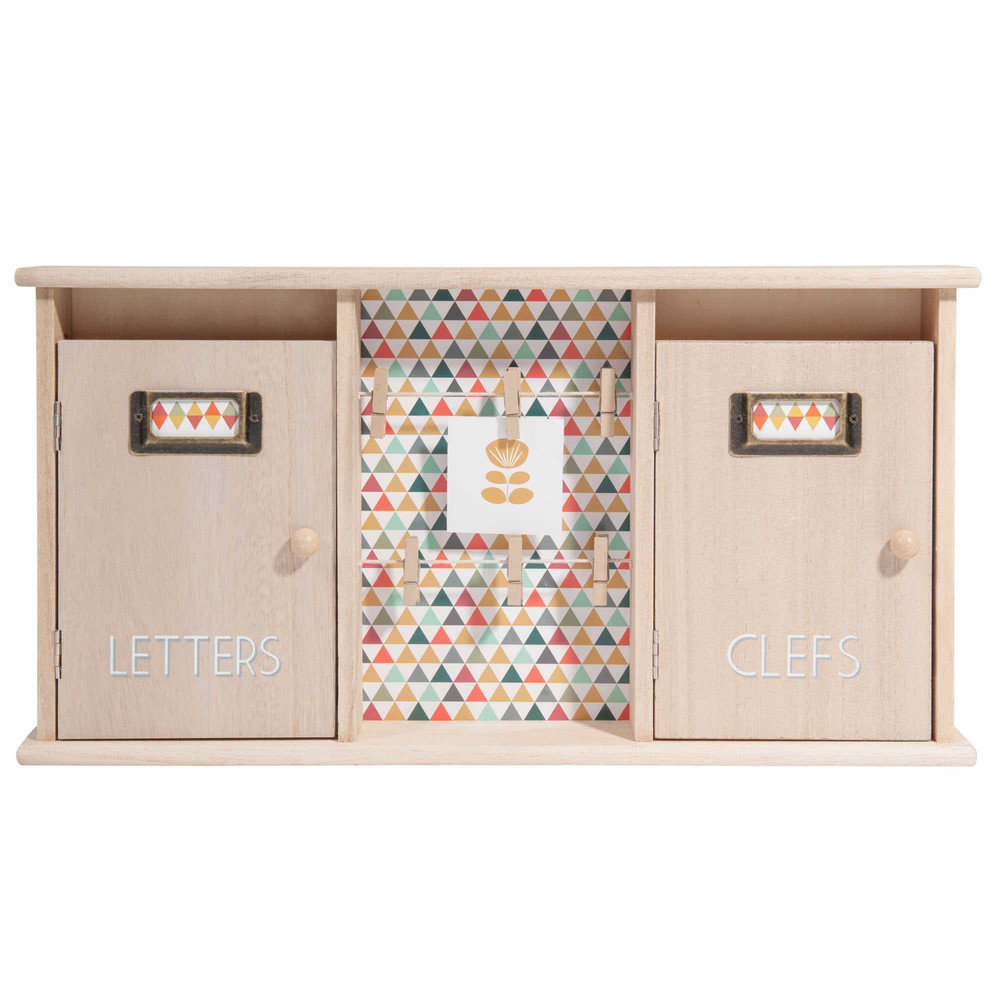 Box für Schlüssel + Briefe aus Holz H 25 cm SEVENTIES | Maisons du Monde