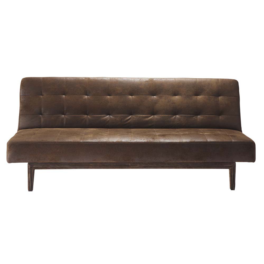 Brown 3 Seater Tufted Clic Clac Sofa Bed Studio Maisons