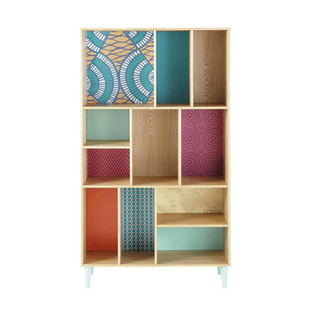 Bücherregal aus Holz, B 100 cm, bunt Bamako | Maisons du Monde