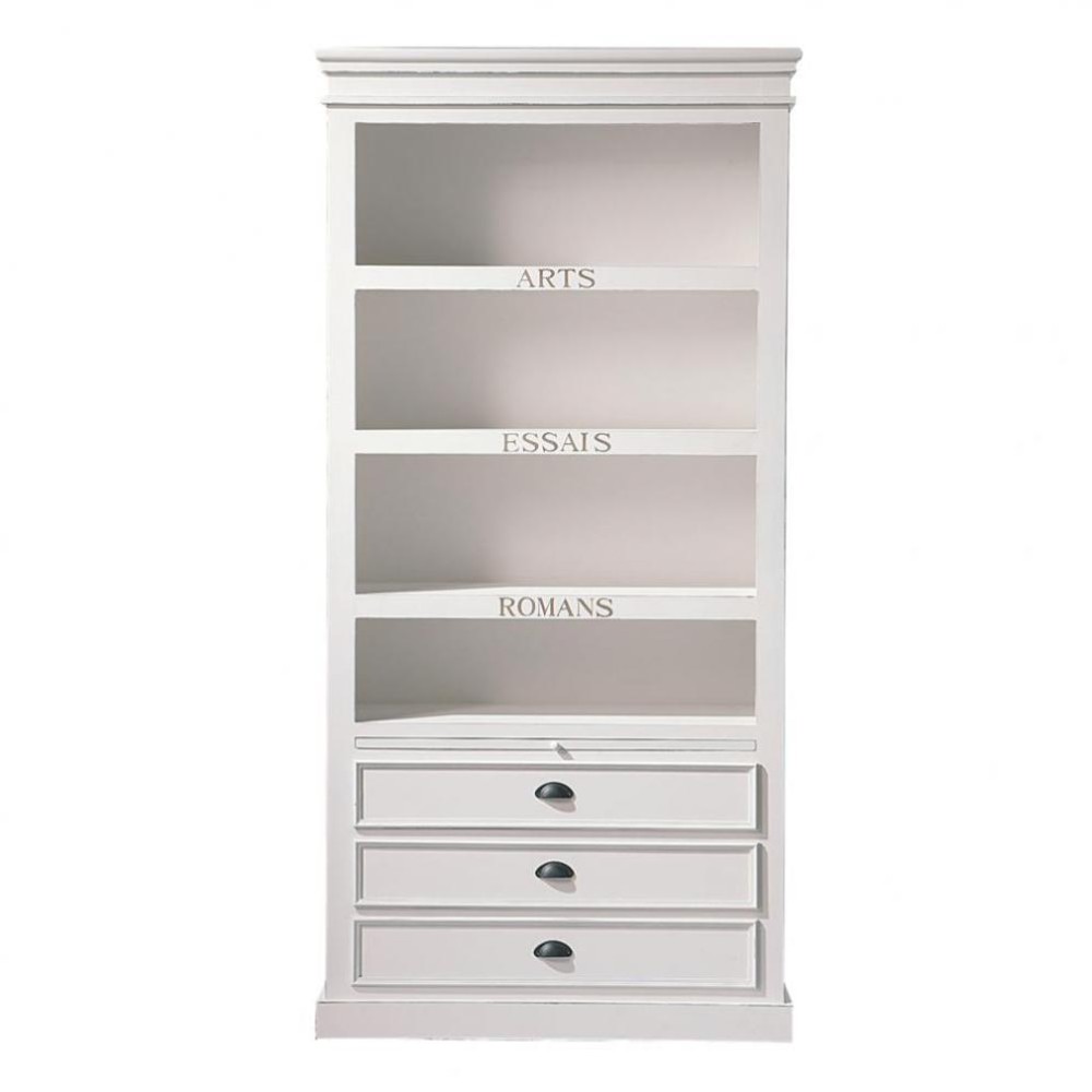 Bücherregal aus Holz, B 103 cm, weiß Newport Maisons du Monde