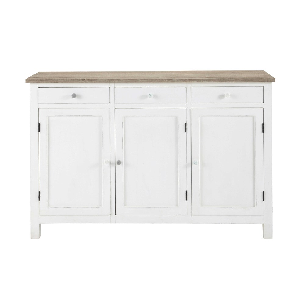 Buffet en bois blanc L 135 cm Bloom Maisons du Monde ~ Buffet Bois Blanc Buffet en bois blanc L 135 cm Bloom Maisons du Monde ~ Buffet Bois Blanc