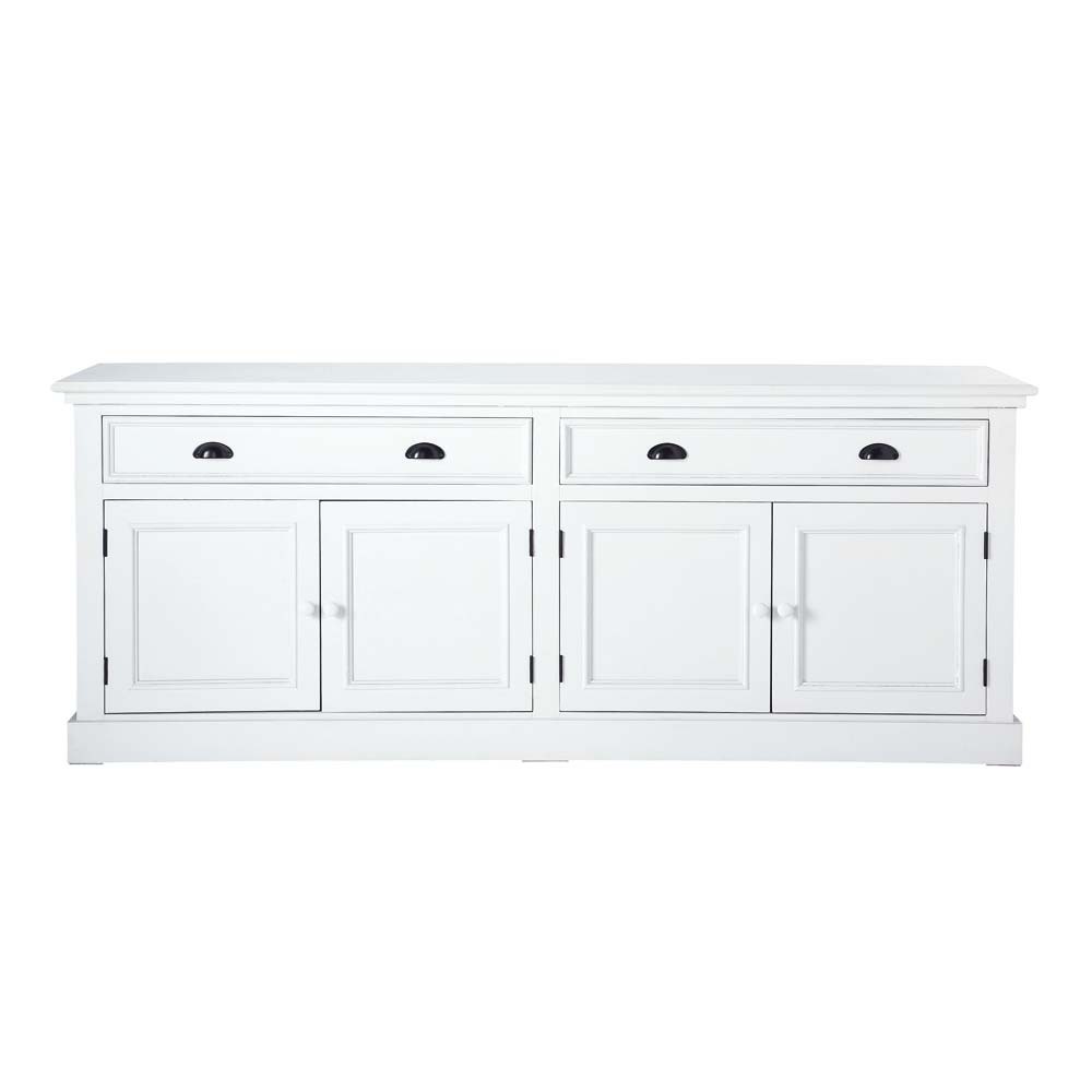 Buffet en bois blanc L 200 cm Newport Maisons du Monde Aparador Ferro E Madeira ~ Buffet en bois blanc L 200 cm Newport Maisons du Monde