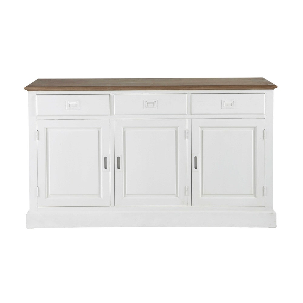 Buffet Bois Blanc : Buffets et vaisseliers ? Buffet en bois de paulownia blanc L 150 cm Buffet Bois Blanc : Buffets et vaisseliers ? Buffet en bois de paulownia blanc L 150 cm