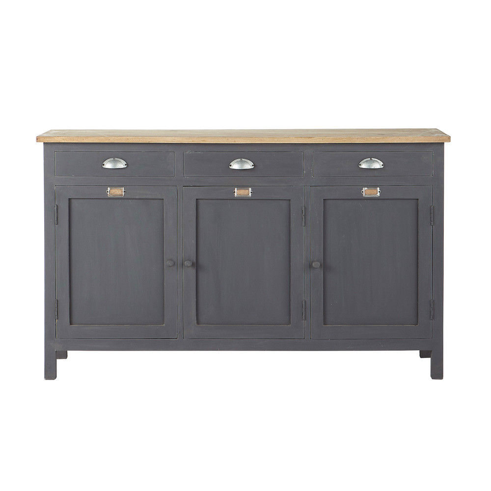 Buffet Bois Gris : Buffet en bois gris L 138 cm Chablis Maisons du Monde Buffet Bois Gris : Buffet en bois gris L 138 cm Chablis Maisons du Monde