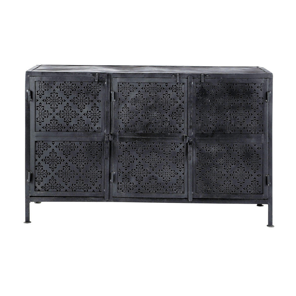 Buffet en métal noir L 130 cm Menara Maisons du Monde Armário Multiuso Nas Casas Bahia ~ Buffet en métal noir L 130 cm Menara Maisons du Monde