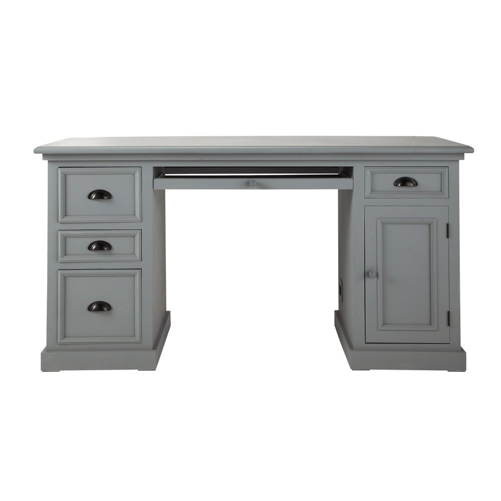 Bureau en pin gris L 150 cm Newport Maisons du Monde