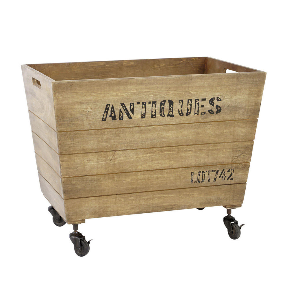 Caja con ruedas de madera 46 x 71 cm ANTIQUITÉ Maisons du Monde
