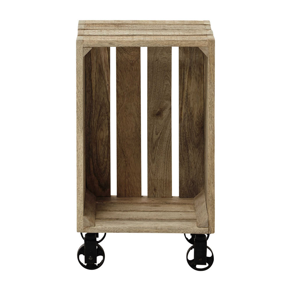 Caja de madera de mango con ruedas 32 × 56 cm ARMEL Maisons du Monde