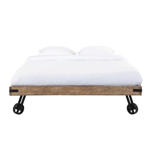 Cama con ruedas 140 × 190 de mango macizo Manufacture | Maisons du Monde