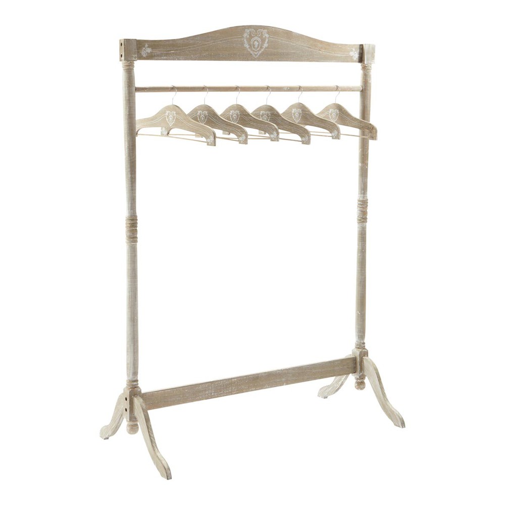 CAMILLE whitewashed paulownia wood hanging rail Maisons du Monde