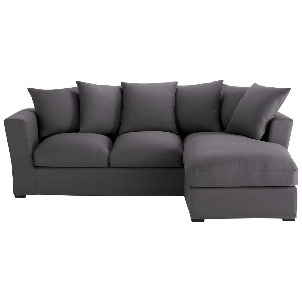 Canape Meridienne Gris - Maison Design - Wiblia.com