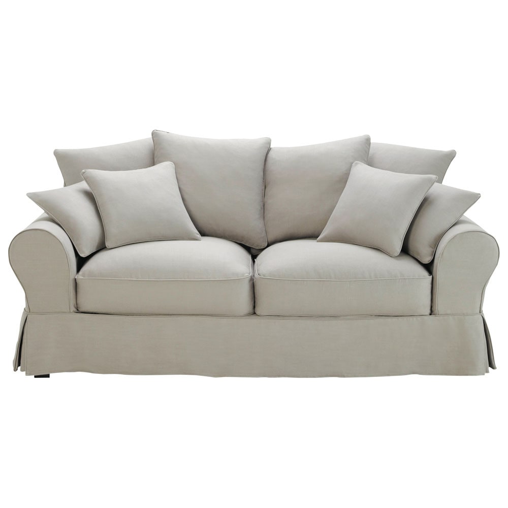 canapé gris clair canap 233 convertible 3 places en coton gris clair bastide maisons du monde canapé gris clair canap 233 convertible 3 places en coton gris clair bastide maisons du monde