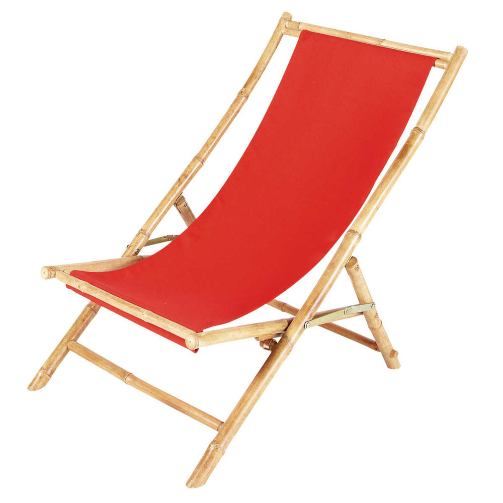 Chaise longue / chilienne pliante en bambou L 94 cm Robinson Maisons