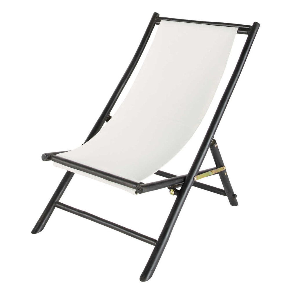 Chaise longue / chilienne pliante en bambou noir L 94 cm Robinson