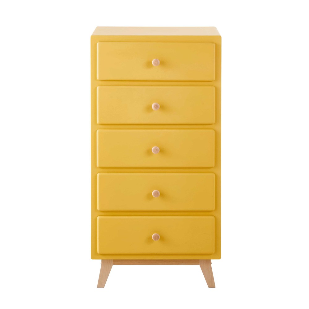 Chiffonnier en bois jaune L 50 cm Sweet | Maisons du Monde