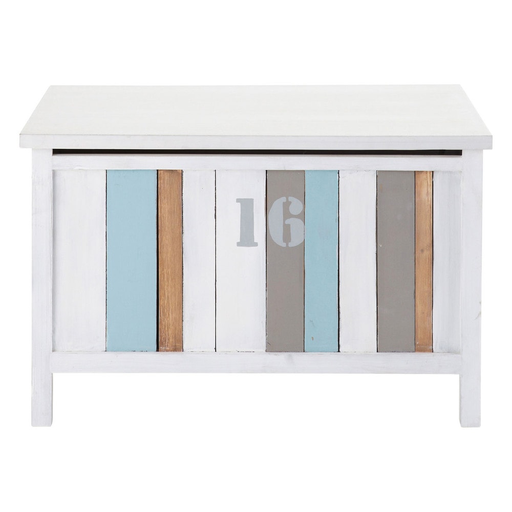 Coffre à jouets en bois blanc L 70 cm Océan Maisons du Monde ~ Malle En Bois Maison Du Monde Coffre à jouets en bois blanc L 70 cm Océan Maisons du Monde ~ Malle En Bois Maison Du Monde