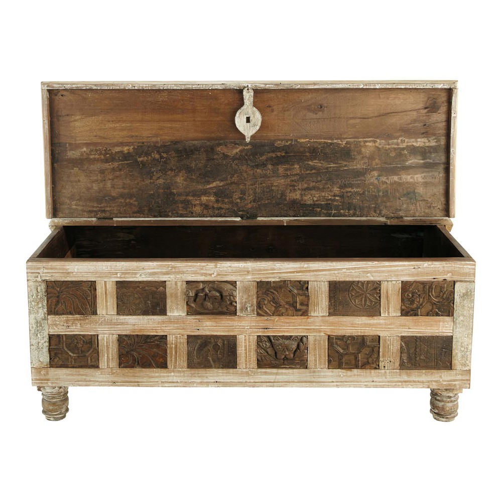 coffre indien en bois recycl 233 l 120 cm karma maisons du coffre indien en bois recycl 233 l 120 cm karma maisons du