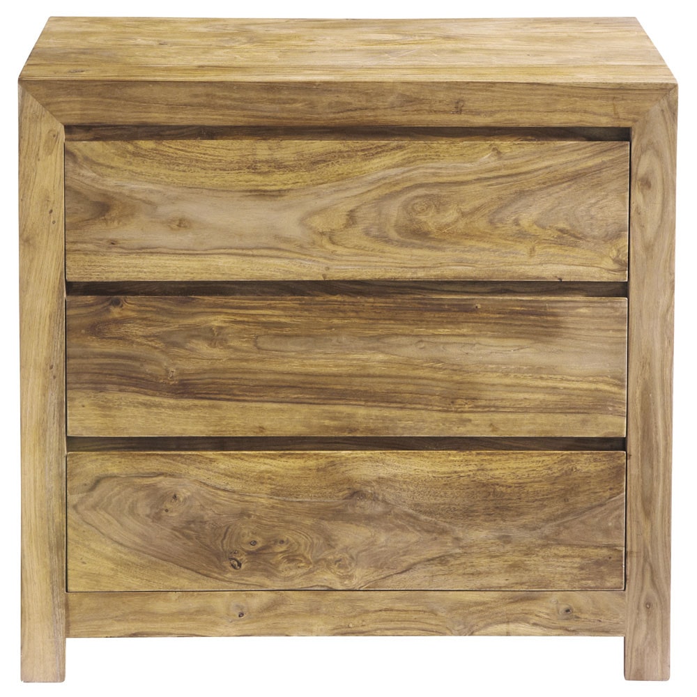 Commode en bois de sheesham massif L 85 cm Stockholm ~ Commode En Bois Massif Commode en bois de sheesham massif L 85 cm Stockholm ~ Commode En Bois Massif