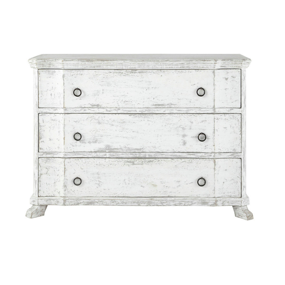 commode blanche effet vieilli