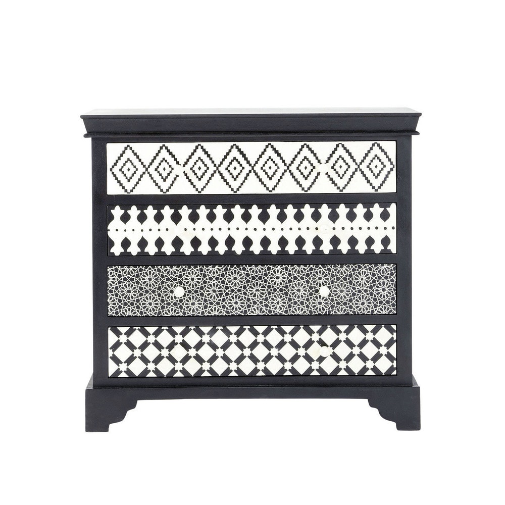 commode noire et blanche