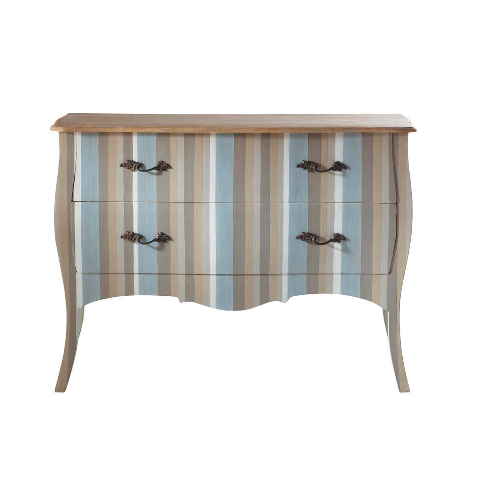 Cómoda a rayas de mango macizo An. 120 cm BAYADERE | Maisons du Monde