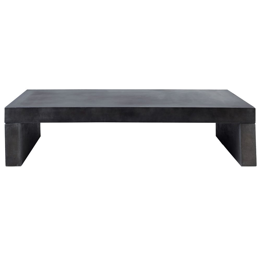 Concrete look garden coffee table in dark grey W 130cm Graphite